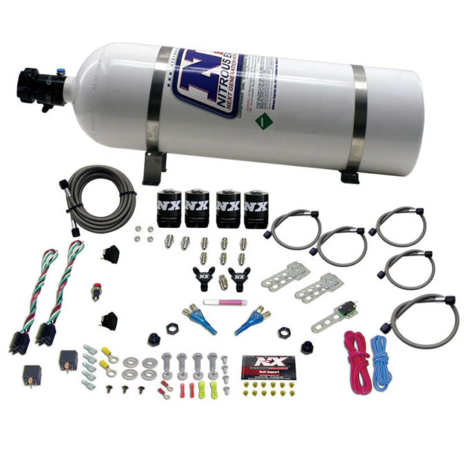Nitrous Express - SPORT COMPACT EFI DUAL STAGE (35-75) X 2 WITH 15LB BOTTLE - 20927-15