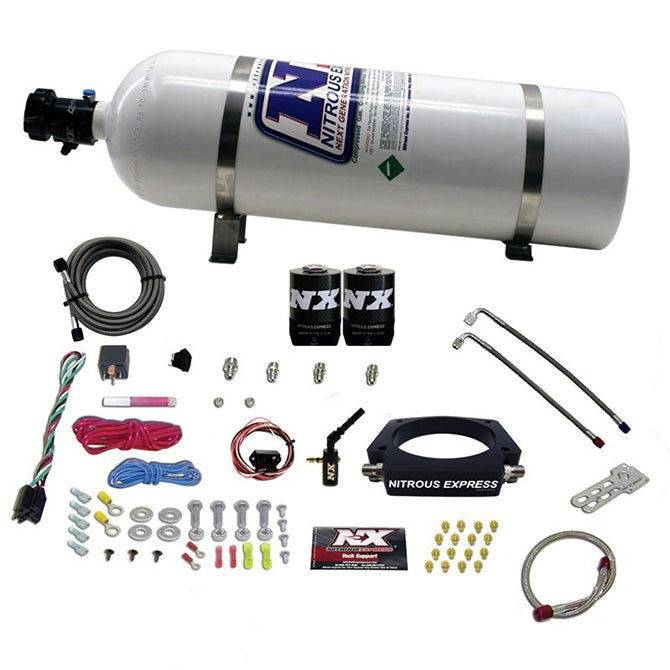 Nitrous Express - 2014-NEWER GM 6.2L TRUCK NITROUS PLATE SYSTEM (35-300HP) W/ 15LB BOTTLE - 20937-15