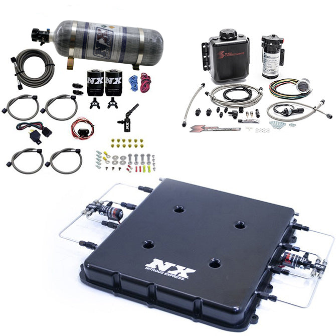 Nitrous Express - Nitrous & Water Methanol System W/Billet LT4 Supercharger Lid 12lb Bottle - 20939BMF-12