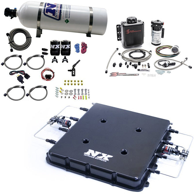 Nitrous Express - Nitrous & Water Methanol System W/Billet LT4 Supercharger Lid 15lb Bottle - 20939BMF-15