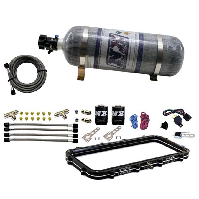 Nitrous Express - Holley High Ram Plenum Plate System W/ 12lb Bottle   - 20940-12