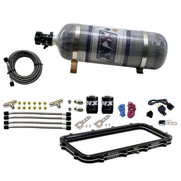 Nitrous Express - Holley High Ram Plenum Plate System W/ 12lb Bottle   - 20940-12
