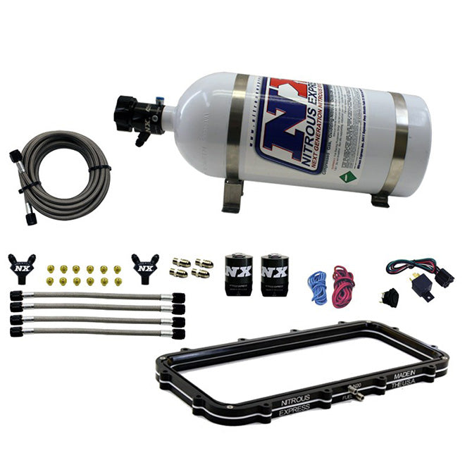 Nitrous Express - Holley High Ram Plenum Plate System W/ 15lb Bottle - 20940-15