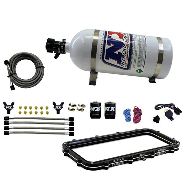 Nitrous Express - Holley High Ram Plenum Plate System W/ 15lb Bottle - 20940-15