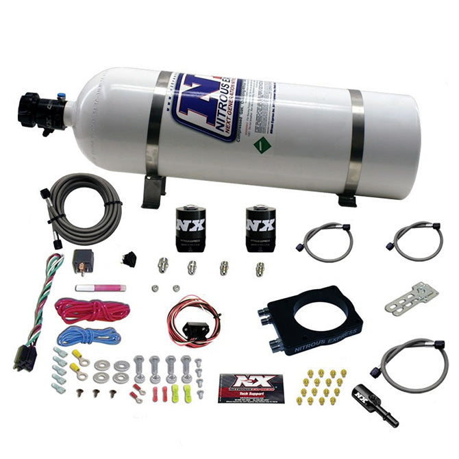 Nitrous Express - 90mm Hemi Plate System (50-400Hp) W/ 15Lb Bottle - 20990-15
