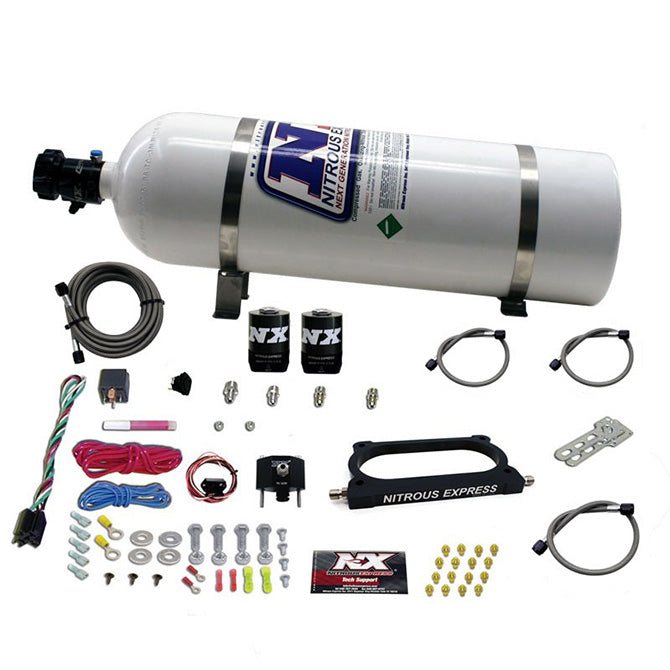 Nitrous Express - GT500 NITROUS PLATE SYSTEM (50-250HP) WITH 15LB BOTTLE - 20949-15