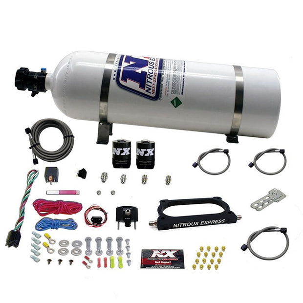 Nitrous Express - GT500 NITROUS PLATE SYSTEM (50-250HP) WITH 15LB BOTTLE - 20949-15