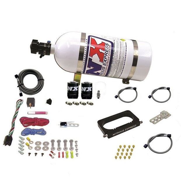 Nitrous Express - FORD 4 VALVE NITROUS PLATE SYSTEM (50-300HP) WITH 10LB BOTTLE - 20950-10