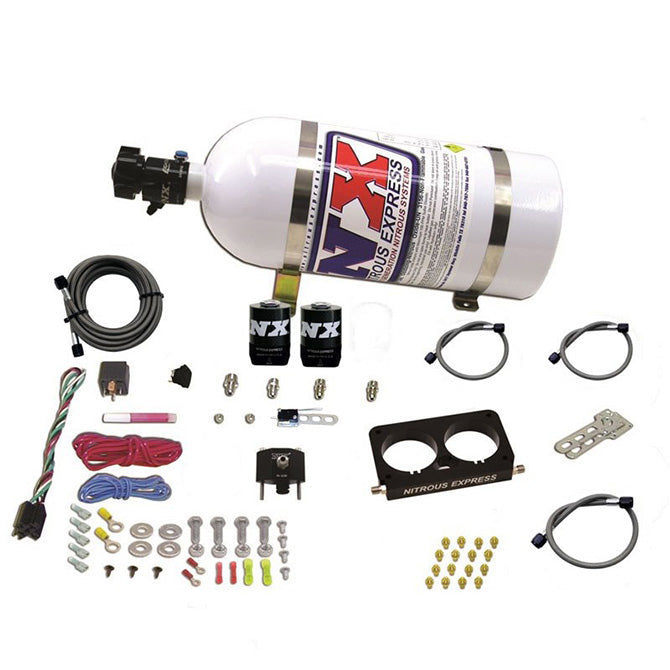 Nitrous Express - FORD 4 VALVE NITROUS PLATE SYSTEM (50-300HP) WITH 10LB BOTTLE (STOCK TB) - 20950D-10