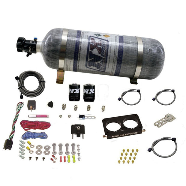 Nitrous Express - FORD 4 VALVE NITROUS PLATE SYSTEM (50-300HP) WITH COMPOSITE BOTTLE (STOCK TB) - 20950D-12