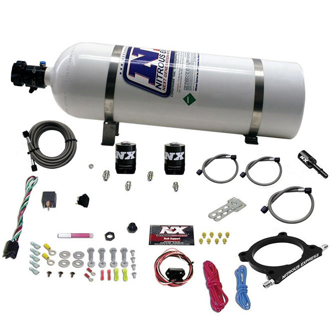 Nitrous Express - 5.0L Coyote And 7.3L Godzilla Plate System (50-250HP) W/ 15LB BOTTLE - 20951-15