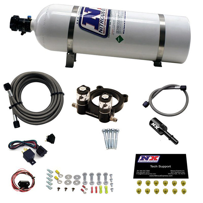 Nitrous Express - FORD 4 CYL NITROUS PLATE SYSTEM-2.3L ECOBOOST W/ 15LB BOTTLE - 20954-15