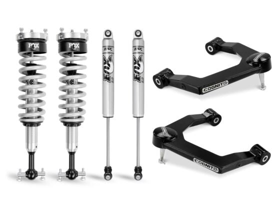 Cognito 3-Inch Performance Ball Joint Leveling Kit With Fox PS Coilover 2.0 IFP Shocks For 2019-2024 Silverado/Sierra 1500 2WD/4WD