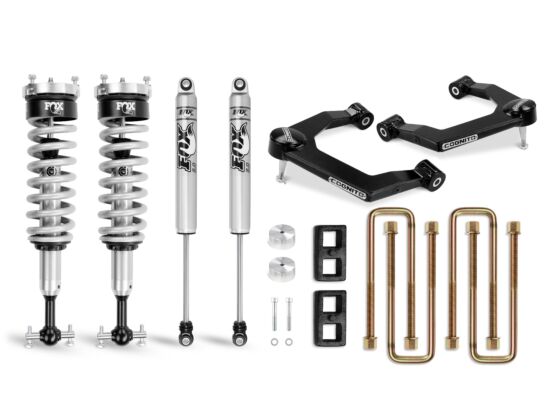 Cognito 3-Inch Performance Ball Joint Leveling Lift Kit With Fox PS Coilover 2.0 IFP Shocks For 2019-2024 Silverado/Sierra 1500 2WD/4WD
