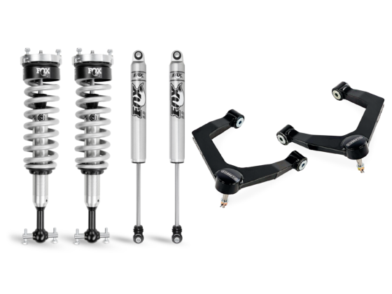 Cognito 1-Inch Performance Ball Joint Leveling Kit With Fox PS Coilover 2.0 IFP Shocks For 2019-2024 Silverado Trail Boss/Sierra AT4 1500 4WD