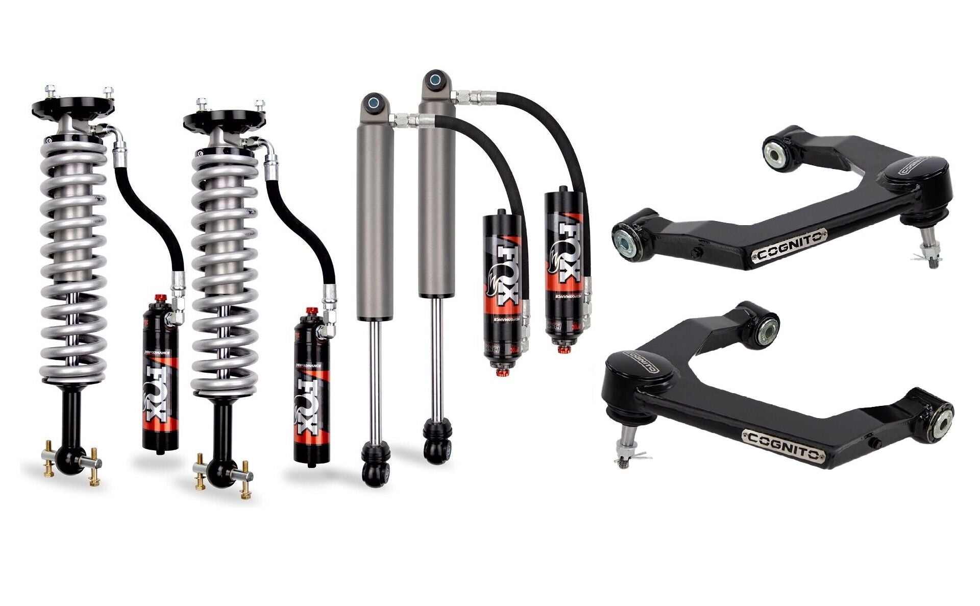 Cognito 1-Inch Elite Ball Joint Leveling Kit With Fox 2.5 Elite Performance Series Shocks For 2019-2025 Chevy Trail Boss/ZR2 & GMC AT4/AT4X 1500 2WD/4WD