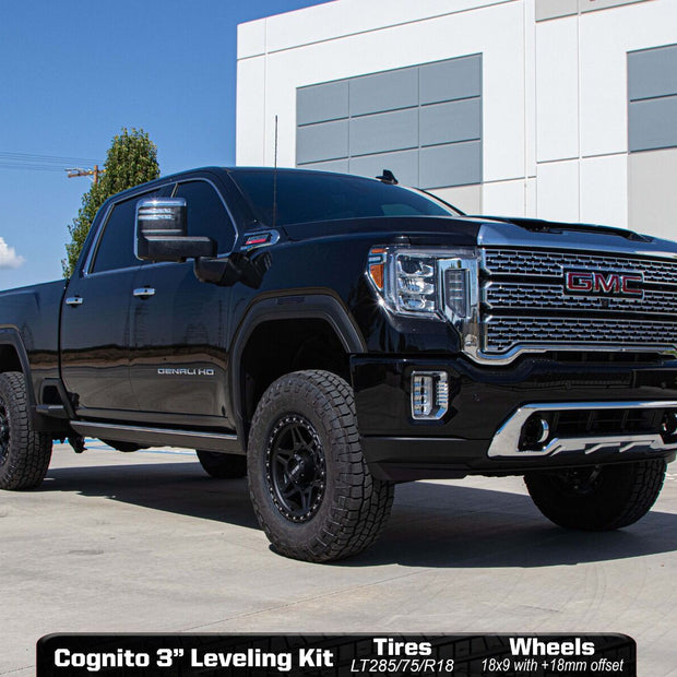 Cognito 3-Inch Elite Leveling Kit With Elka 2.5 Reservoir Shocks For 2020-2024 Silverado/Sierra 2500/3500 2WD/4WD Trucks