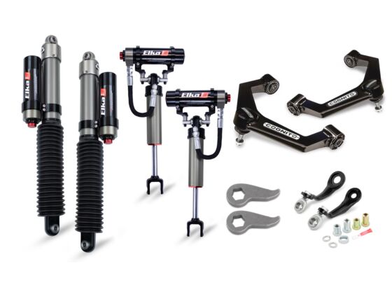 Cognito 3-Inch Elite Leveling Kit With Elka 2.5 Reservoir Shocks For 2011-2019 Silverado/Sierra 2500-3500 2WD-4WD Trucks