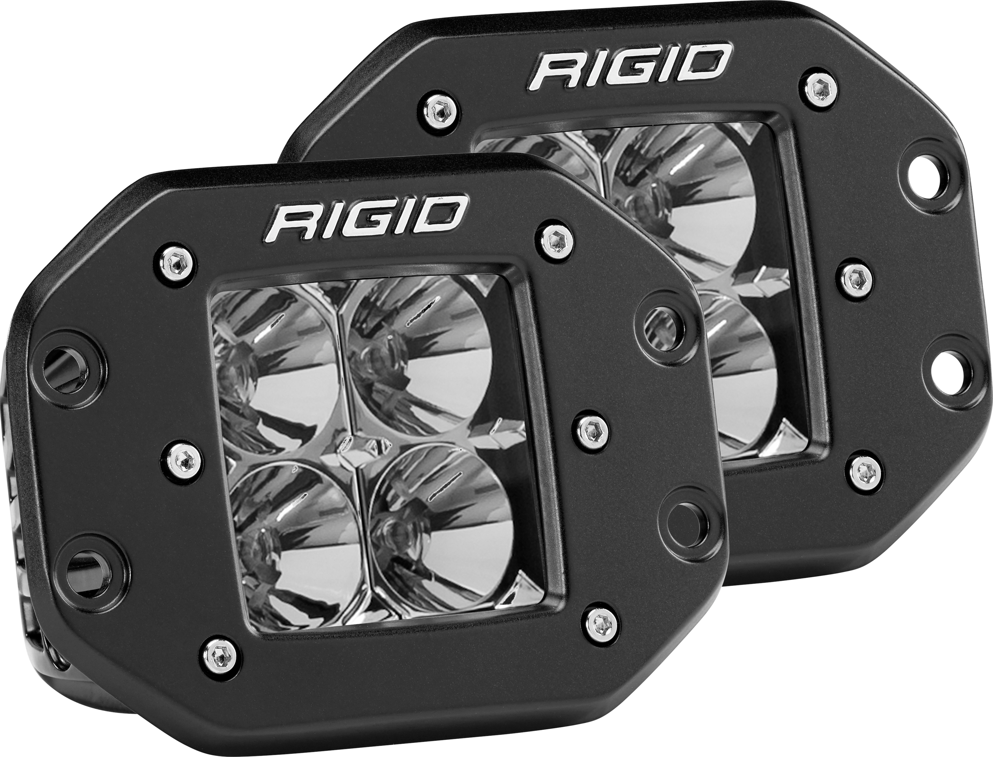 RIGID D-Series PRO LED Light Flood Optic Flush Mount Pair