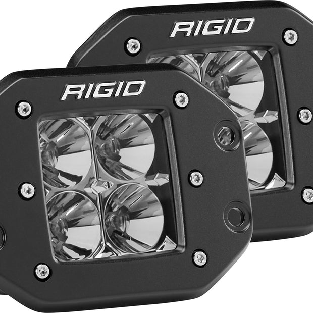 RIGID D-Series PRO LED Light Flood Optic Flush Mount Pair