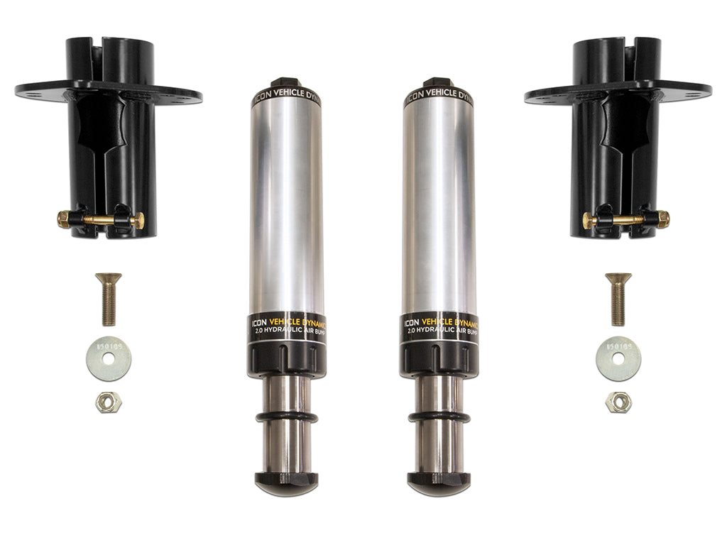 ICON 2020-2023 Jeep Gladiator/2018-2023 Wrangler JL/2007-2018 Wrangler JK Front 2.0 Hydraulic Bump Stop Kit