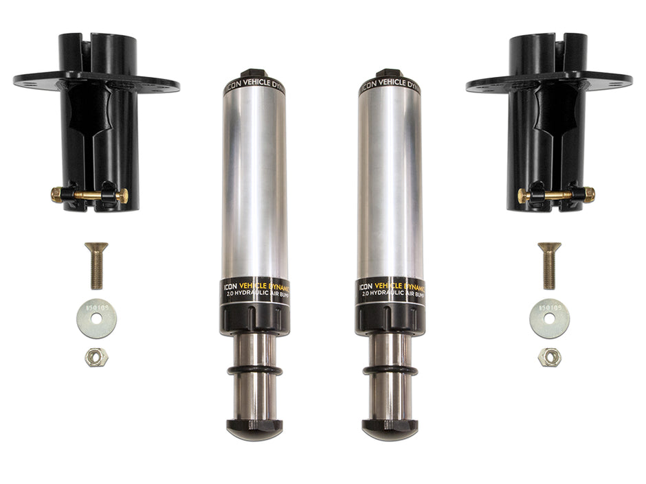 ICON 2020-2023 Jeep Gladiator/2018-2023 Wrangler JL/2007-2018 Wrangler JK Front 2.0 Hydraulic Bump Stop Kit