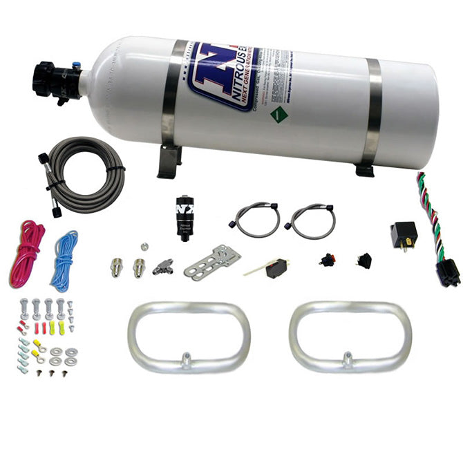 Nitrous Express - DUAL NTERCOOLER RING SYSTEM (2 - 6   X 6   RINGS) WITH 15LB BOTTLE - 22200-15