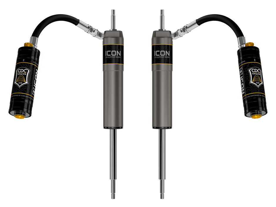 ICON 1997-2023 Nissan Patrol Y61 0-2.5" Lift Front V.S. 2.5 Aluminum Series Shock Absorbers Remote Reservoir W/ CDCV Pair