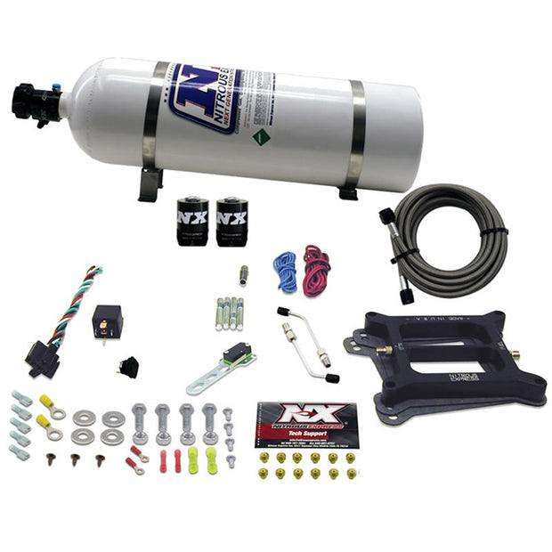 Nitrous Express - 4150 4-BBL/GASOLINE (50-100-150-200-250-300HP) WITH 15LB BOTTLE - 30040-15