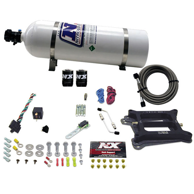 Nitrous Express - 4150 4-BBL/ALCOHOL (50-100-150-200-250-300HP) WITH 15LB BOTTLE - 30045-15