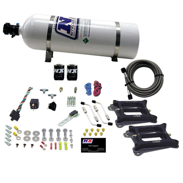 Nitrous Express - DUAL/4150/ALCOHOL (50-100-150-200-250-300HP) WITH 15LB BOTTLE - 30245-15