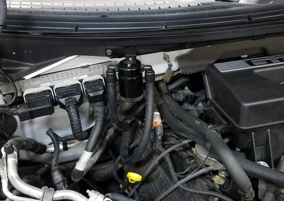 J&L Oil Separator 3.0 Passenger Side, Black Anodized - S&B