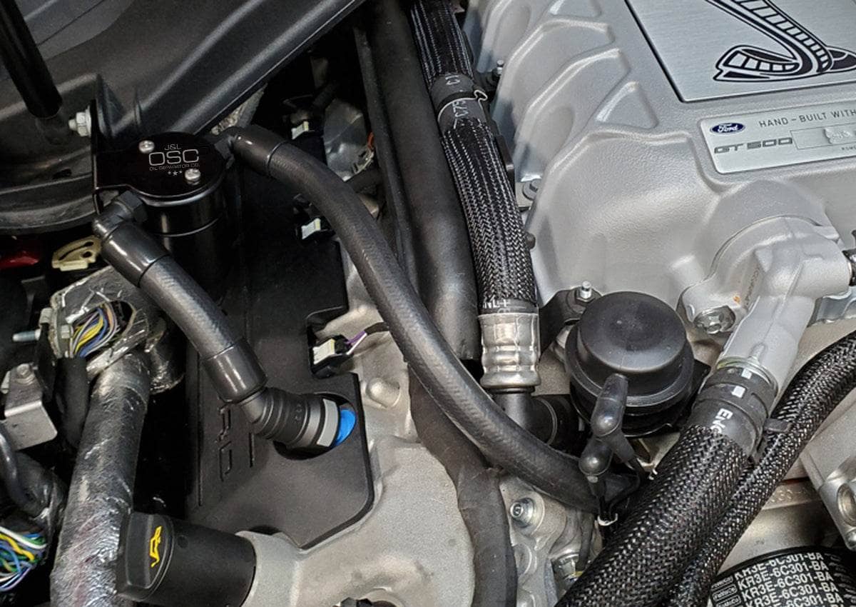 J&L Oil Separator 3.0 Passenger Side, Black Anodized - S&B