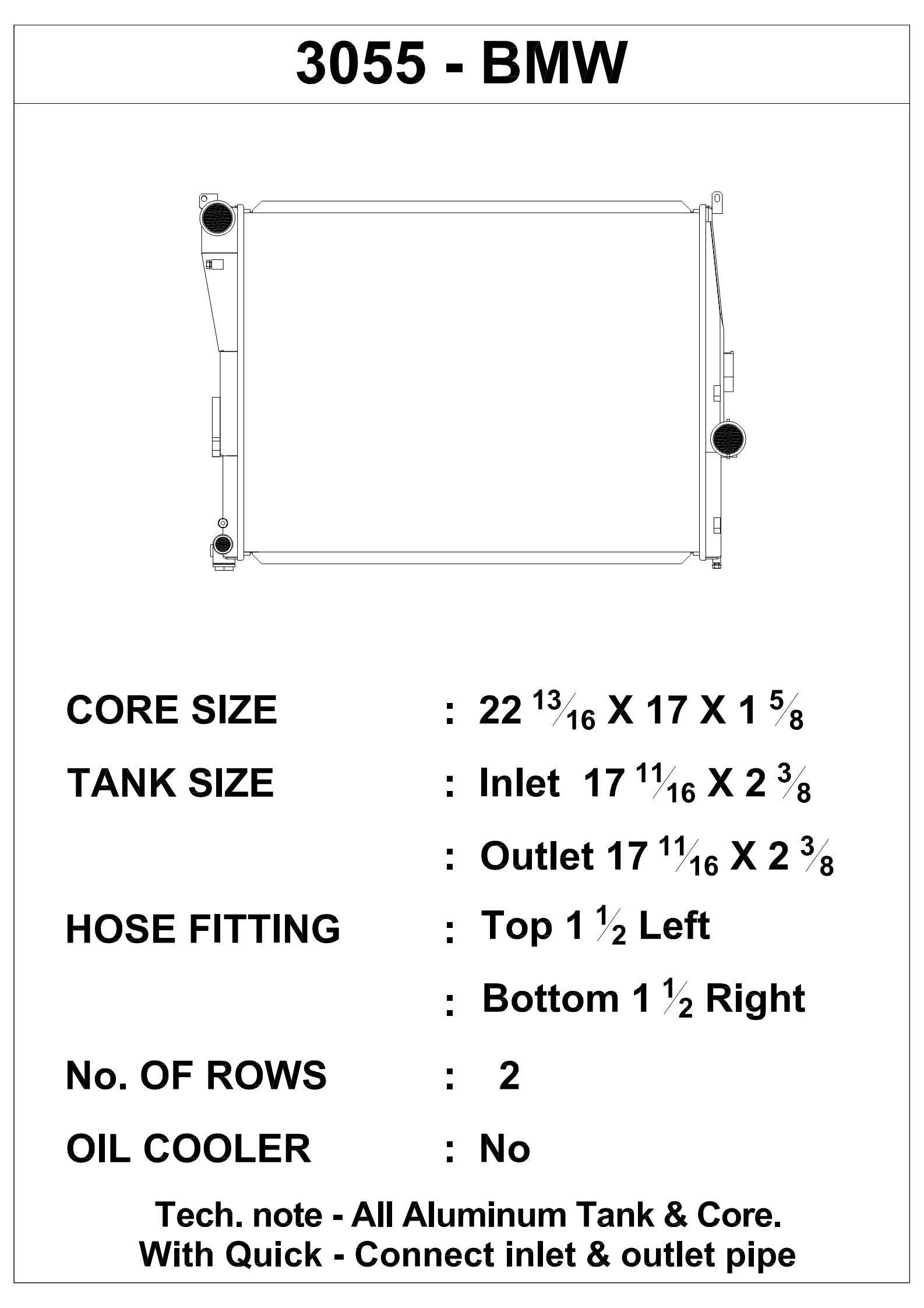 BMW E46 3-Series / 03-05 E85/E86 Z4 High-Performance All-Aluminum Radiator