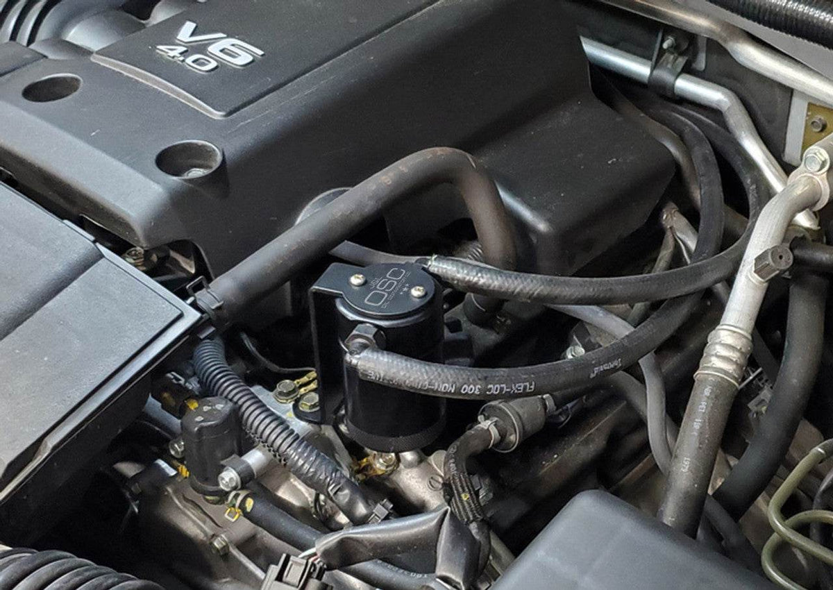 J&L Oil Separator 3.0 Passenger Side, Black Anodized - S&B