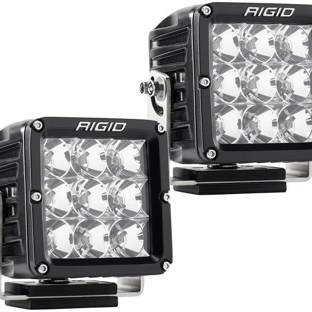 RIGID D-XL PRO LED Light Flood Optic Surface Mount Black Housing Pair