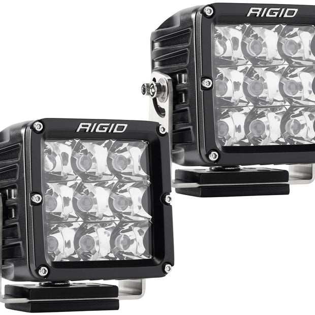 RIGID D-XL PRO LED Light Spot Optic Surface Mount Black Housing Pair
