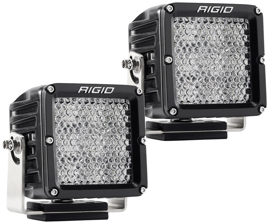 RIGID D-XL PRO LED Light Flood Diffused Surface Mount Black Housing Pair