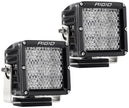 RIGID D-XL PRO LED Light Flood Diffused Surface Mount Black Housing Pair
