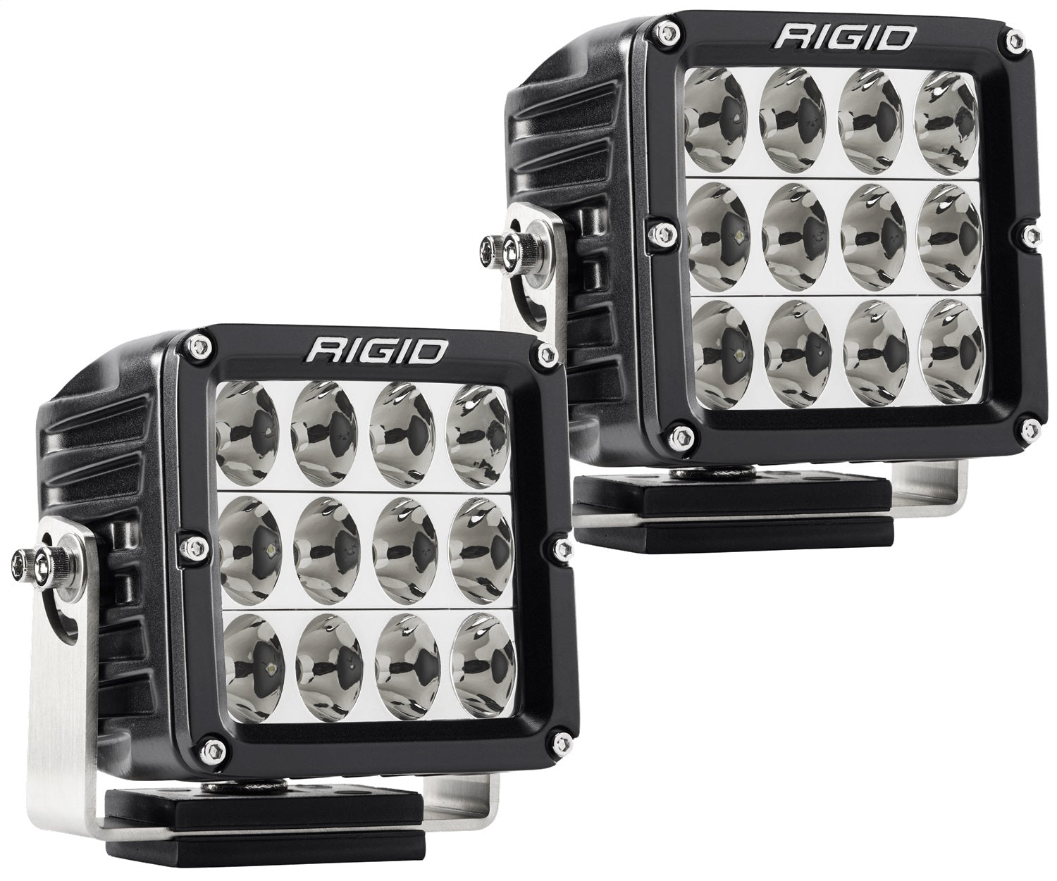 RIGID D-XL PRO LED Light Driving Optic Surface Mount Black Housing Pair