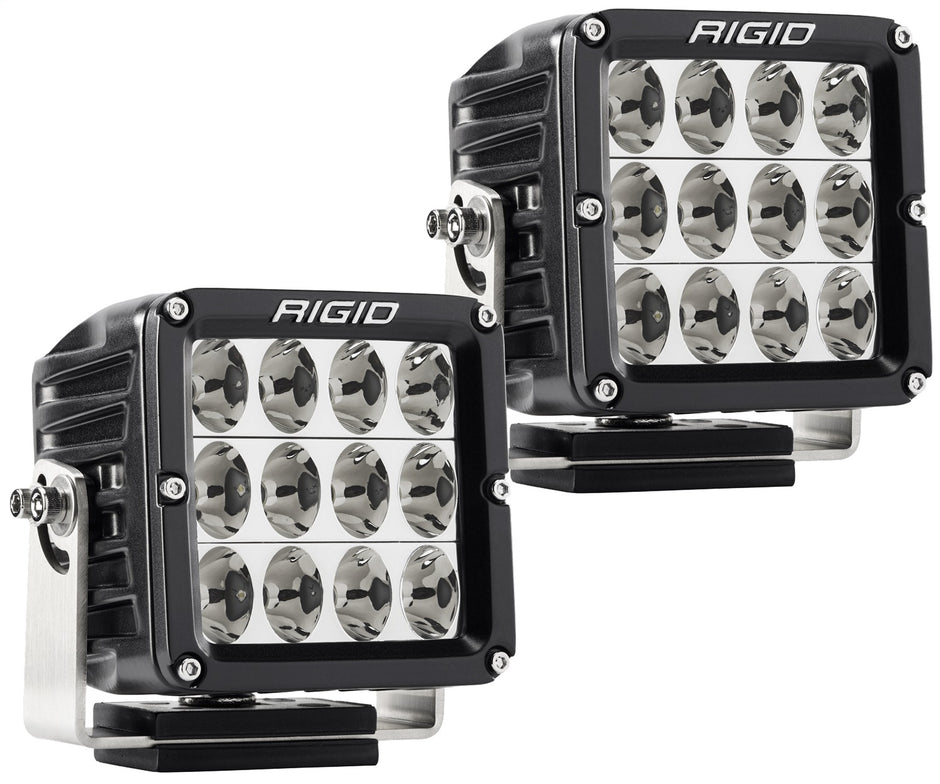 RIGID D-XL PRO LED Light Driving Optic Surface Mount Black Housing Pair