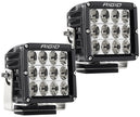 RIGID D-XL PRO LED Light Driving Optic Surface Mount Black Housing Pair