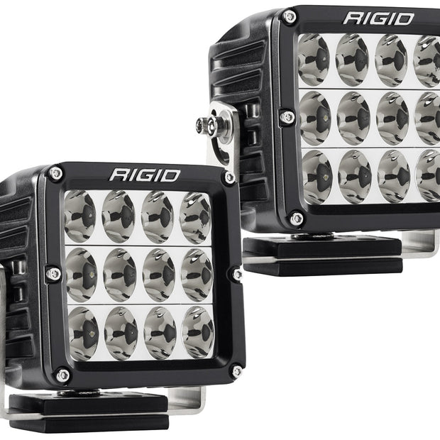 RIGID D-XL PRO LED Light Driving Optic Surface Mount Black Housing Pair