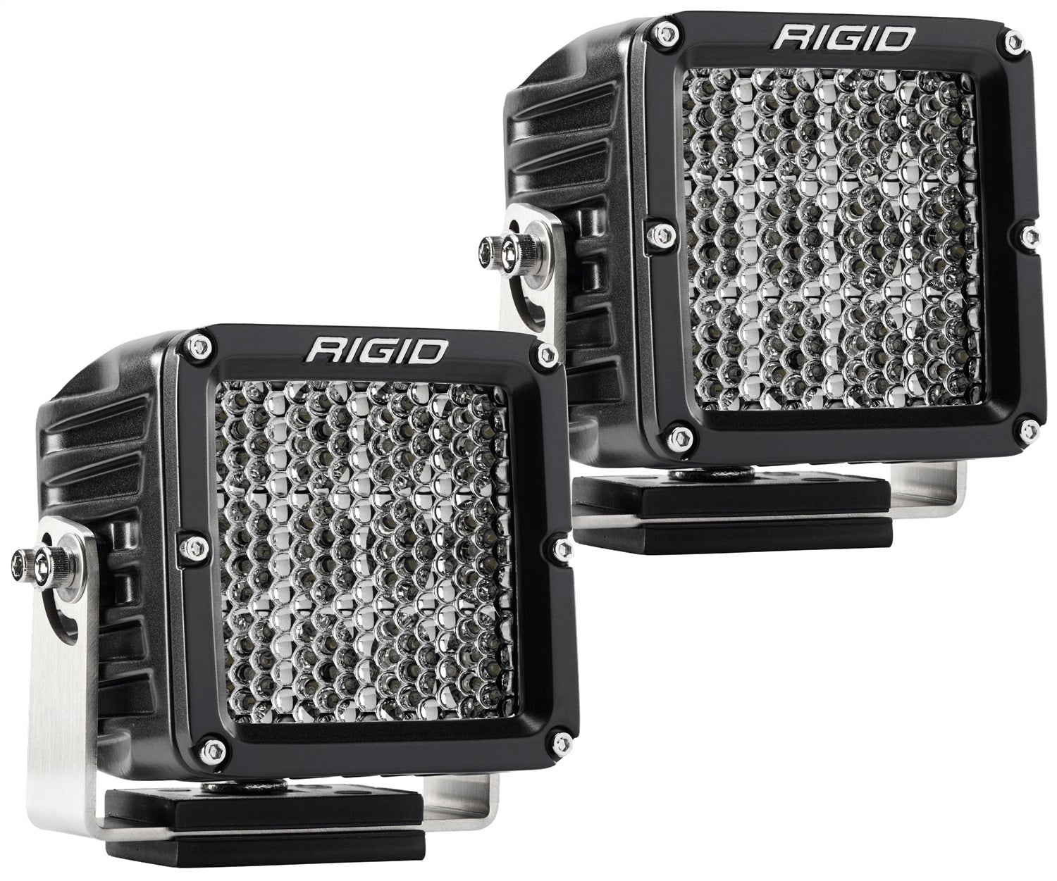 RIGID D-XL PRO LED Light Driving Diffused Surface Mount Black Housing Pair