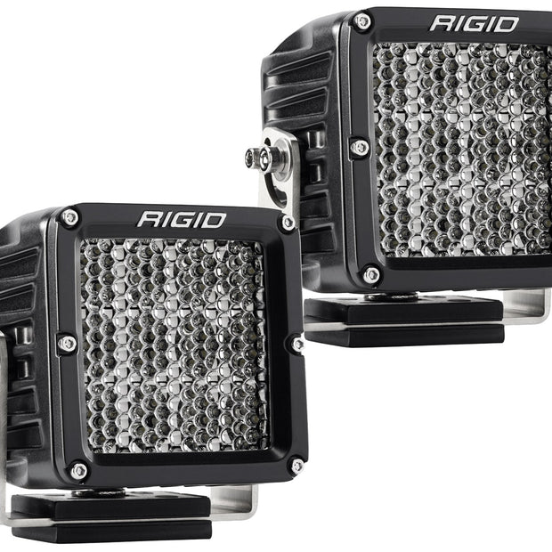 RIGID D-XL PRO LED Light Driving Diffused Surface Mount Black Housing Pair