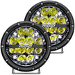 RIGID 360-Series 6 Inch Round LED Off-Road Light Spot Beam Pattern For High Speeds White Backlight Pair