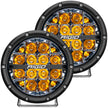 RIGID 360-Series 6 Inch Round LED Off-Road Light Spot Beam Pattern For High Speeds Amber Backlight Pair