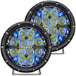 RIGID 360-Series 6 Inch Round LED Off-Road Light Spot Beam Pattern For High Speeds Blue Backlight Pair