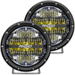RIGID 360-Series 6 Inch Round LED Off-Road Light Drive Beam Pattern For Moderate Speeds White Backlight Pair