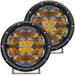 RIGID 360-Series 6 Inch Round LED Off-Road Light Drive Beam Pattern For Moderate Speeds Amber Backlight Pair